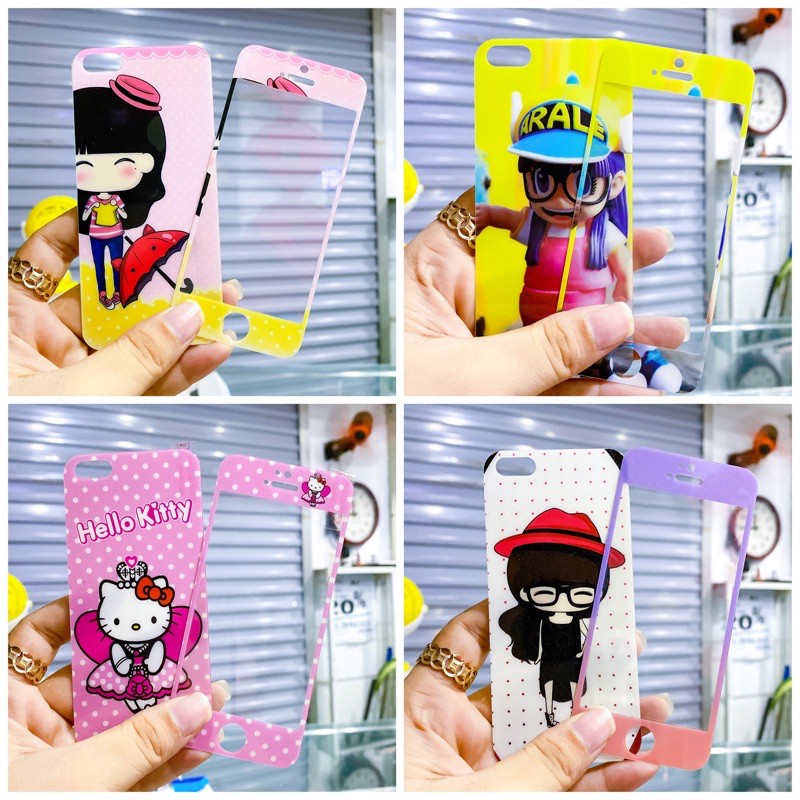 combo kính cường lực iPhone 5 5s giá rẻ dễ thương cute