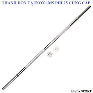 Đòn tạ thẳng dài 1m5 phi 27 cao cấp thép đặc mạ kẽm chắc chắn kết hợp với giàn tạ đa năng và ghế tập tạ các loại