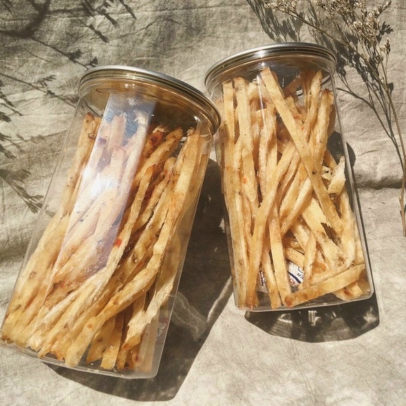 [ Lon 250G ] Khô cá thiều que - Cá Thiều Cắt Sợi Tẩm Gia Vị Ăn Liền