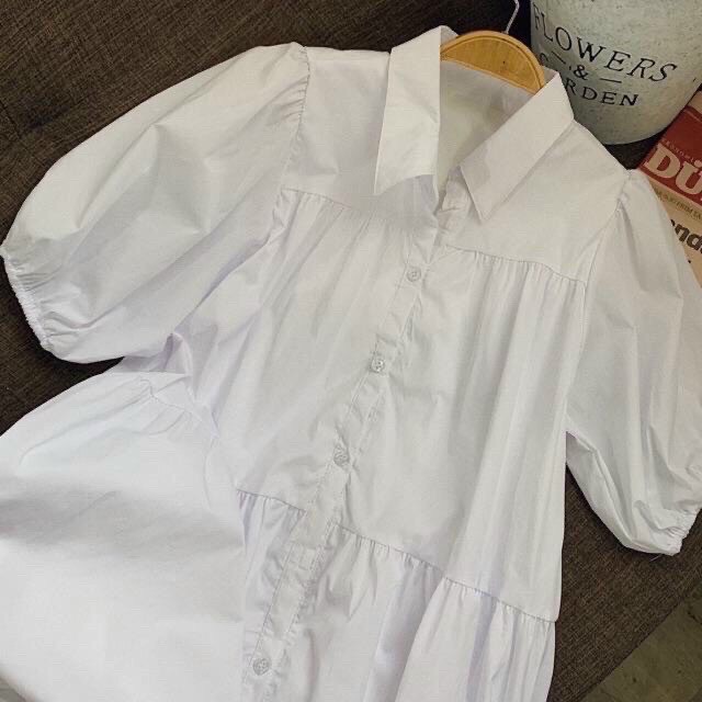 Váy babydoll sơ mi tầng dáng xoè phong cách ulzzang - Đầm sơ mi 3 tầng siêu xinh