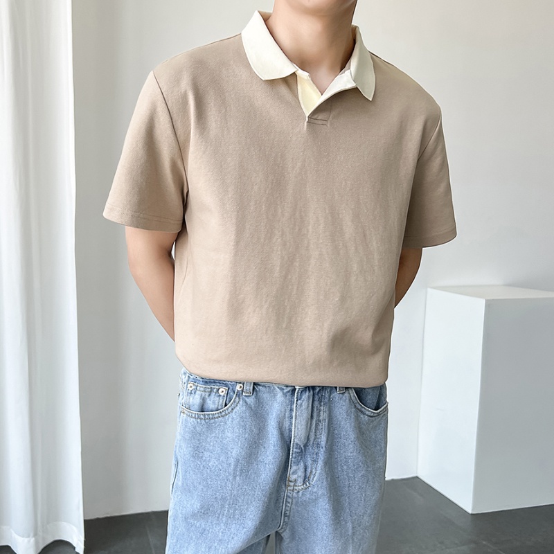 Áo Thun POLO Ngắn Tay Form Rộng Phong Cách Hàn Quốc Dành Cho Nam