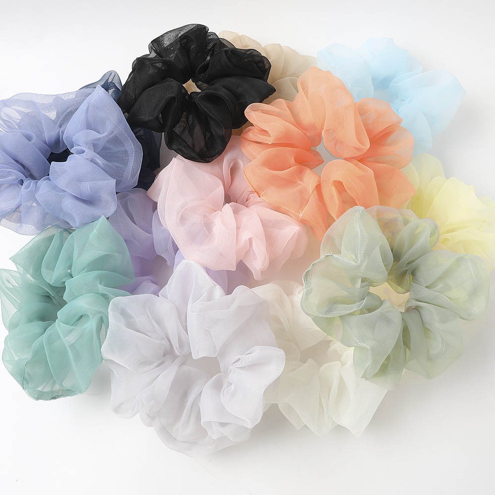 Cột tóc Voan Bồng Scrunchies -dây buộc tóc voan các màu vintage