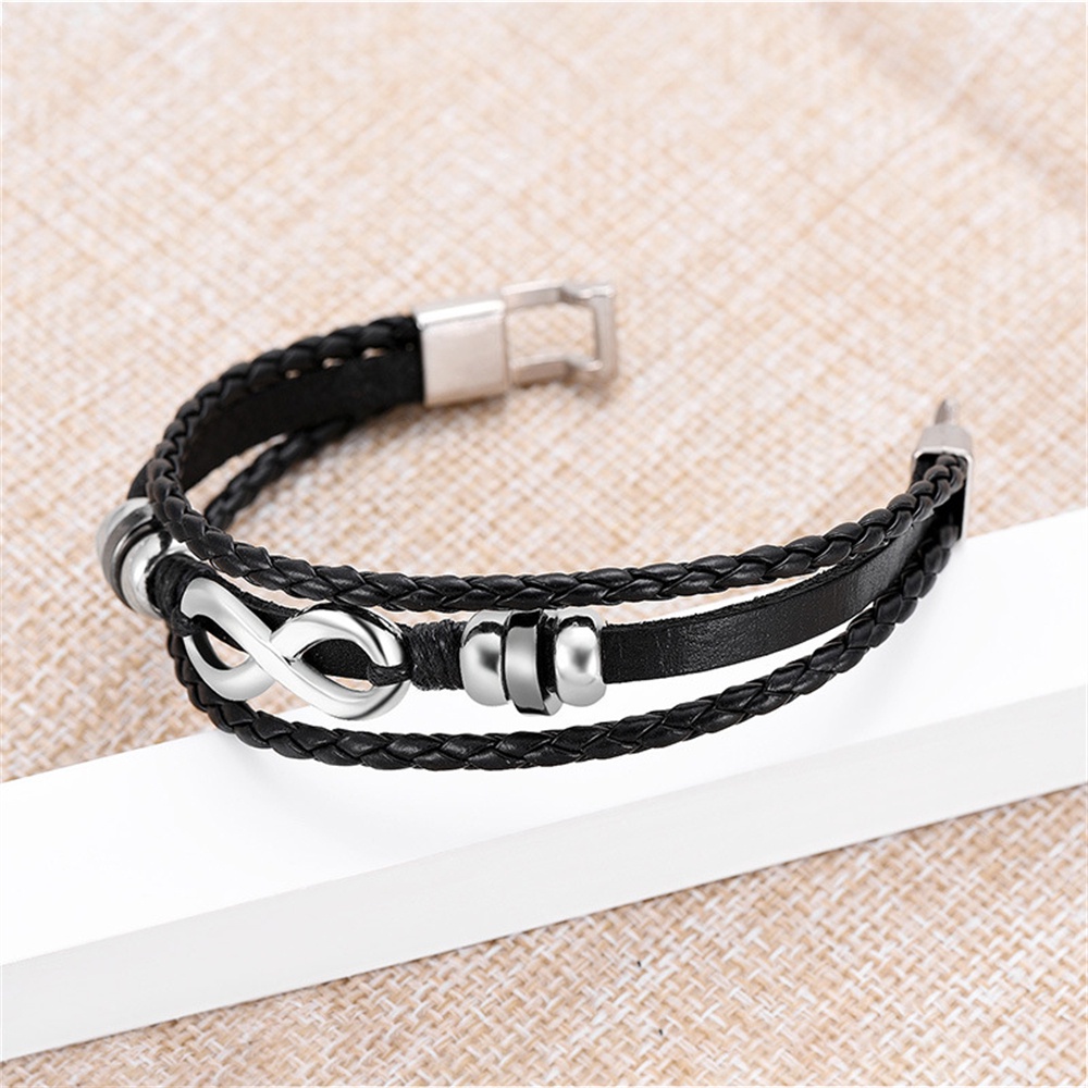 1 Vòng Tay Da PU Nhiều Lớp Phong Cách Retro Âu Mỹ Cá Tính