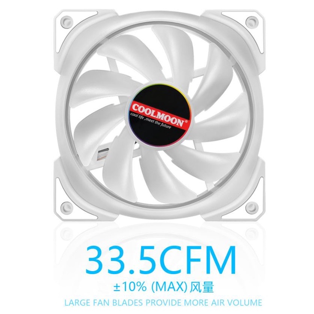 Quạt Tản Nhiệt, Fan Led RGB Coolmoon U2 - Đồng Bộ Hub Coolmoon