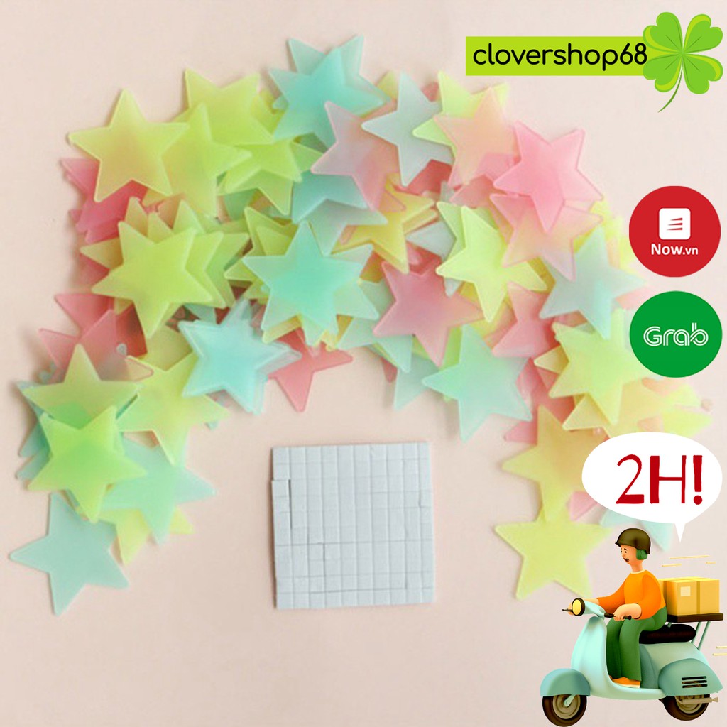 Túi Ngôi Sao Dạ Quang Trang Trí Tường - Sao dạ quang phát sáng 🍀 Clovershop68 🍀