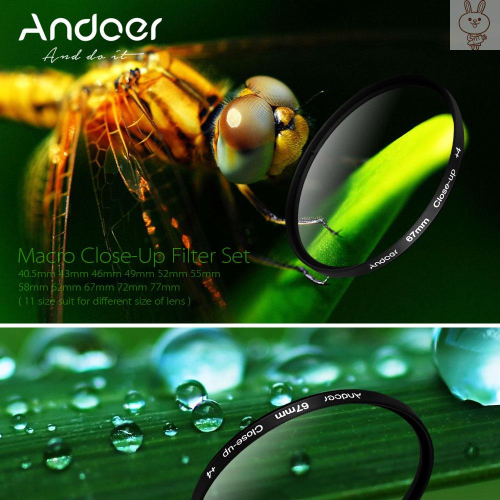 OL Andoer 55mm Macro Close-Up Filter Set +1 +2 +4 +10 with Pouch for   Tamron Sigma  Alpha A200 A450 A300 DSLRs