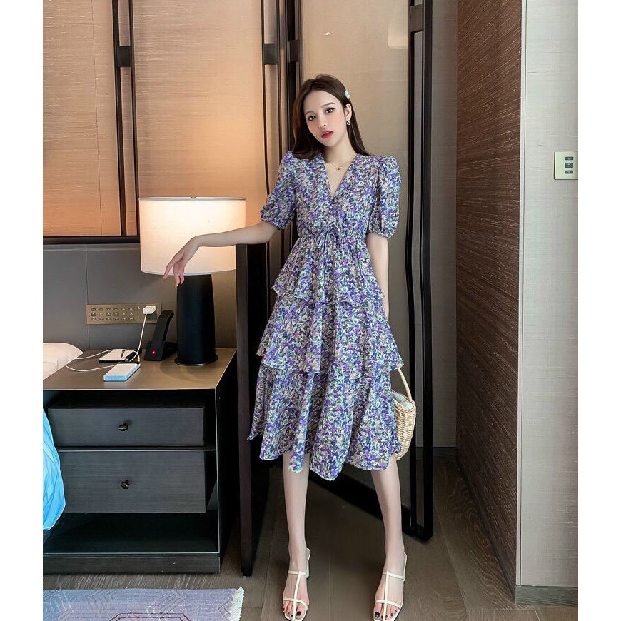 Váy Nữ 3 Tầng Tôn Dáng Nhí Nhảnh ( Họa Tiết Màu Tím, Vàng, Hồng ) Nhẹ Nhàng Dạo Phố  - Winchois | BigBuy360 - bigbuy360.vn