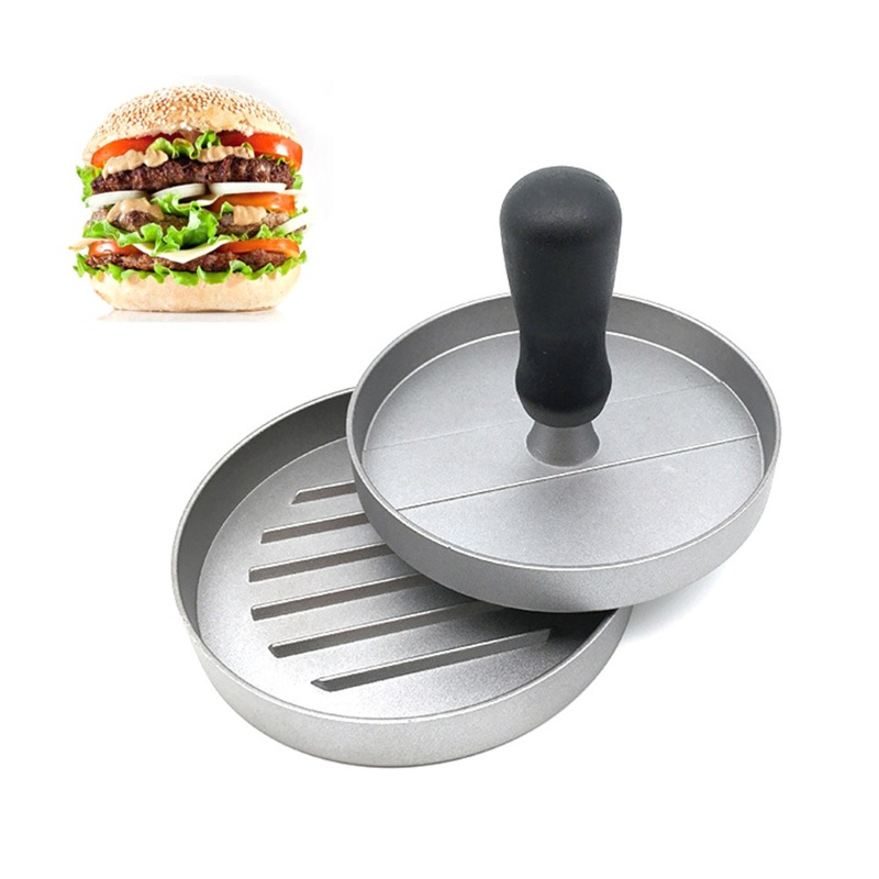 Khuôn Ép Thịt Làm Hamburger Hình Tròn Bằng Kim Loại Cao Cấp