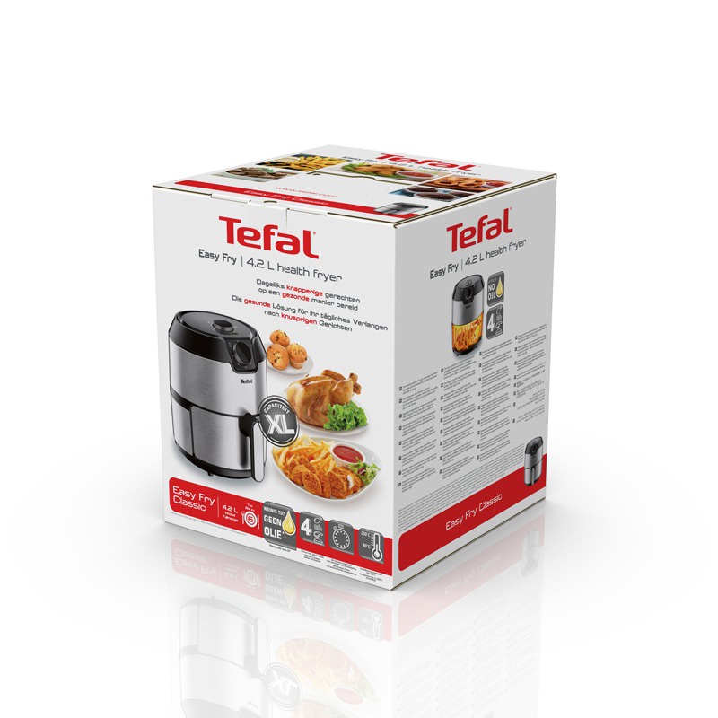 Nồi chiên không dầu cơ 4.2 lít vỏ thép Tefal EY201D15 1500W - Hàng chính hãng