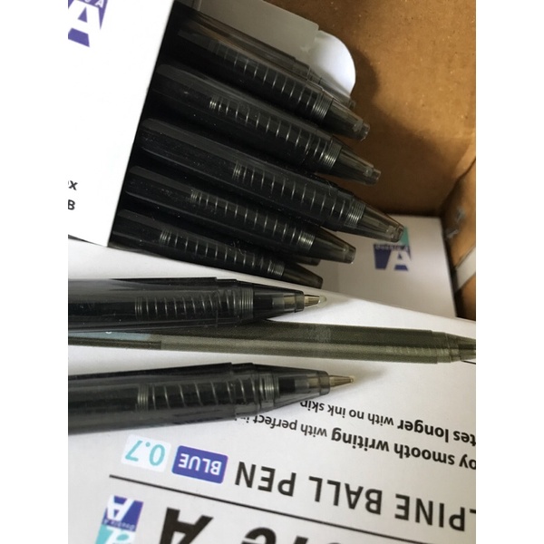 Hộp 12 cây Bút Bi Alpine Double A màu xanh ngòi 0.7mm