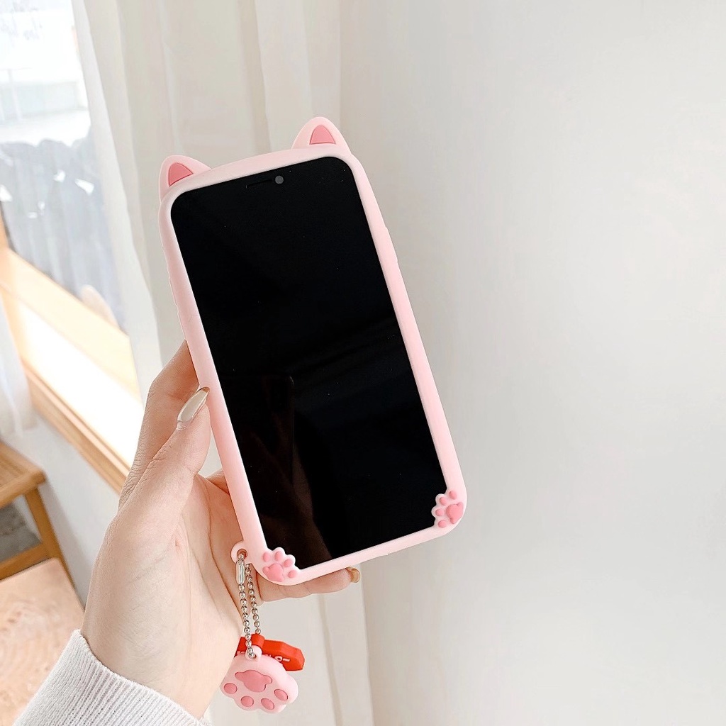 Ốp Điện Thoại Silicone Mềm Hình Mèo 3D Cho iPhone 14 Pro Max 14 Plus 13 Pro Max 12 Pro Max 11 Pro Max 6 6s 7 8 Plus SE 2020 XR Xs Max