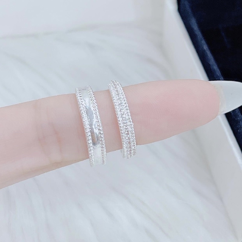 Nhẫn đôi bạc ta tặng kèm hộp nhẫn đôi - Vàng bạc Khải Khải