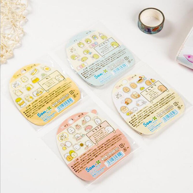 Bộ 50 miếng sticker trong suốt dán trang trí xinh xắn
