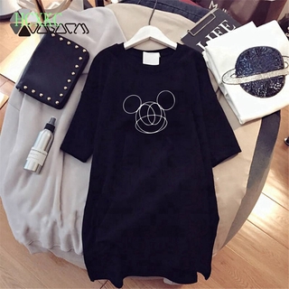 Mickey Mouse Print Dress Simplicity【hcx】