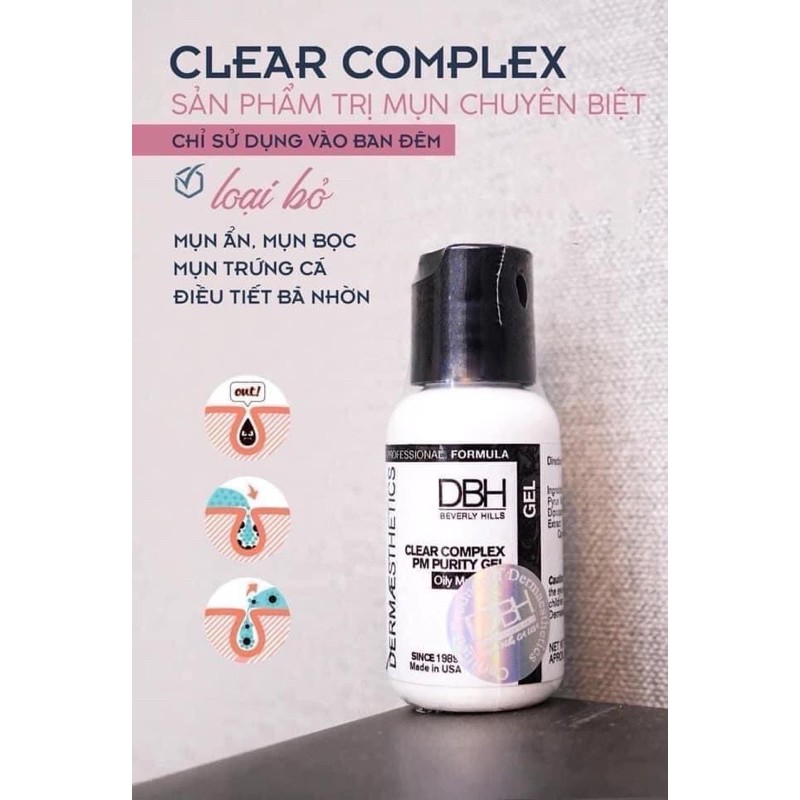 gel chấm mụn, mặt nạ mụn DBH clear complex