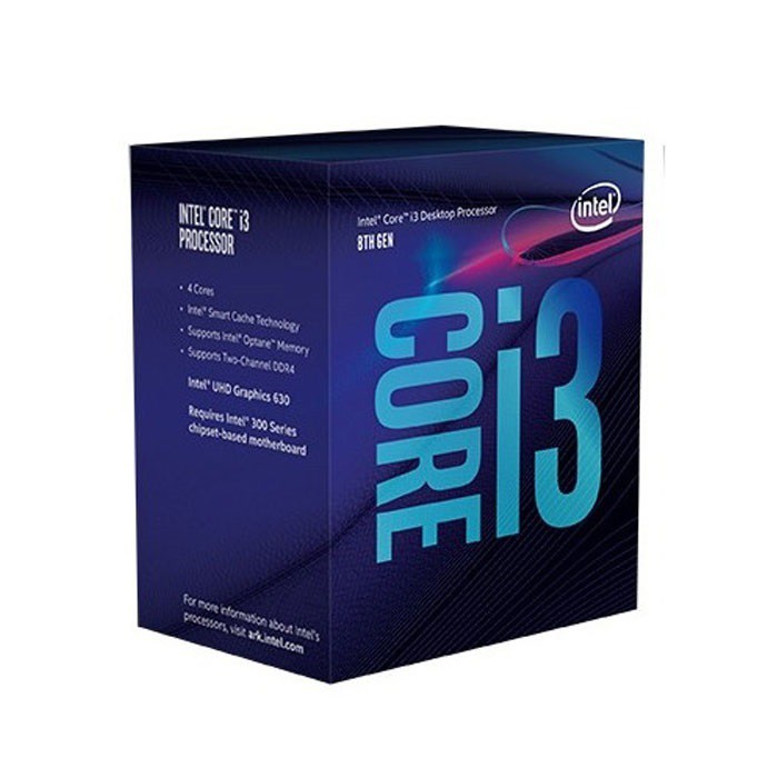 CPU Intel Core i3 8100 (3.60GHz, 6M, 4 Cores 4 Threads) Box Chính Hãng