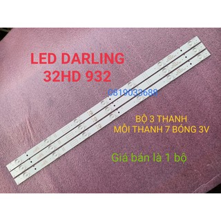 THANH LED TIVI DARLING 32HD932 MỚI 100% , BỘ 3 THANH, MỖI THANH 7 BÓNG 3 V, DÀI 60,5cm.