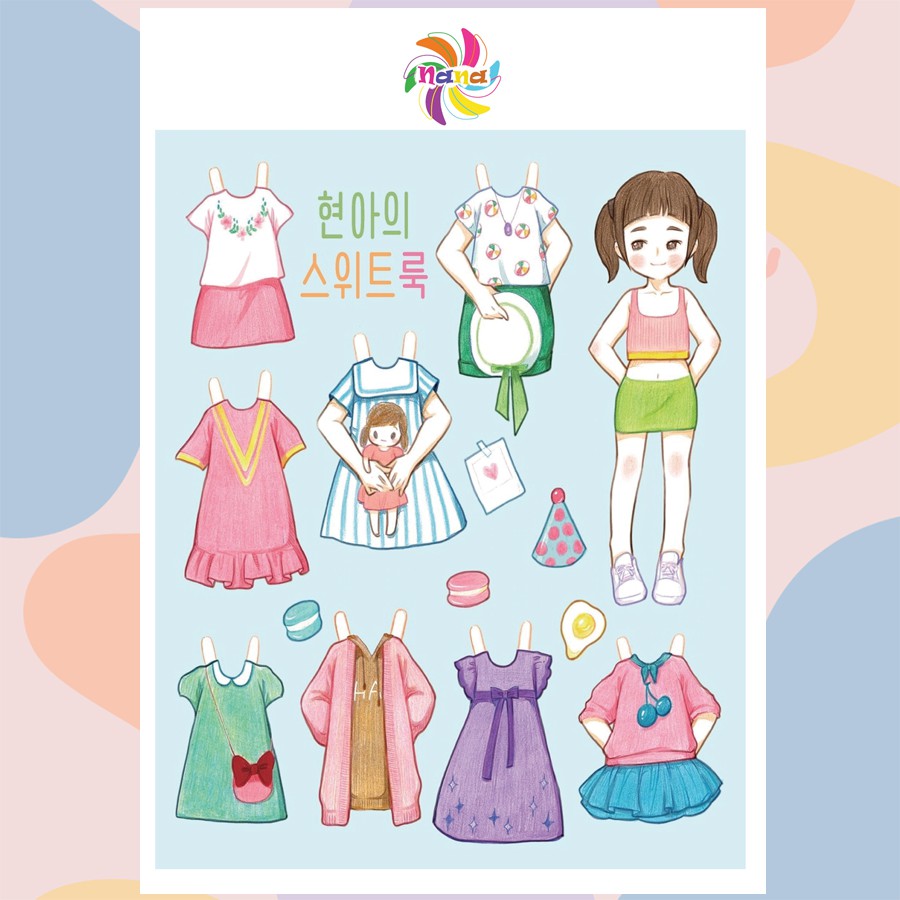 Búp bê giấy chibi thay đồ (paper doll) đồ chơi cắt thủ công cho bé ...