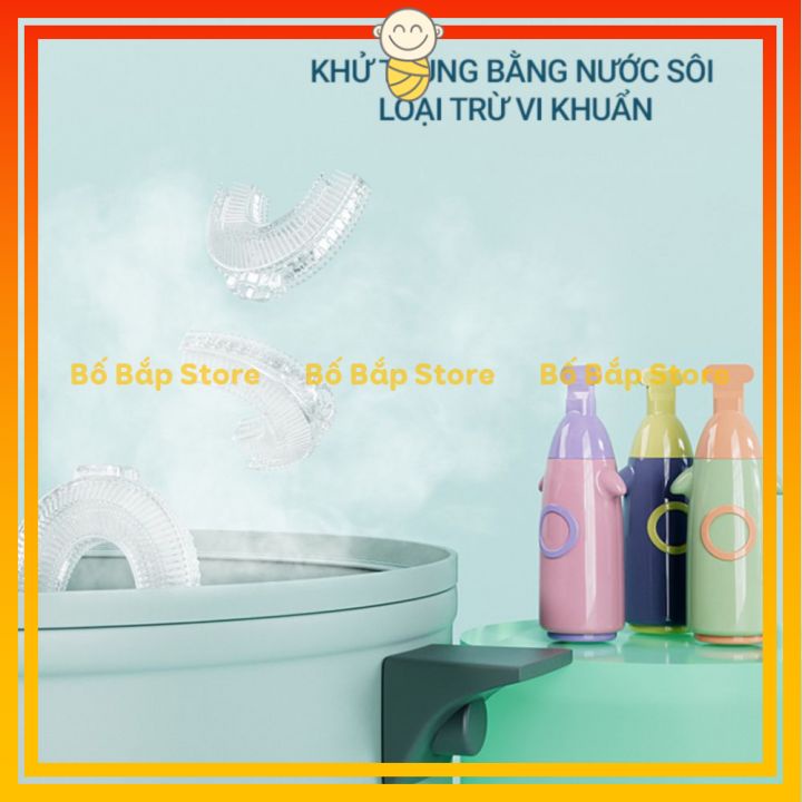 Bàn Chải Đánh Răng Hình Chữ U Bằng Silicon Siêu Mềm Tập Đánh Răng Cho Bé