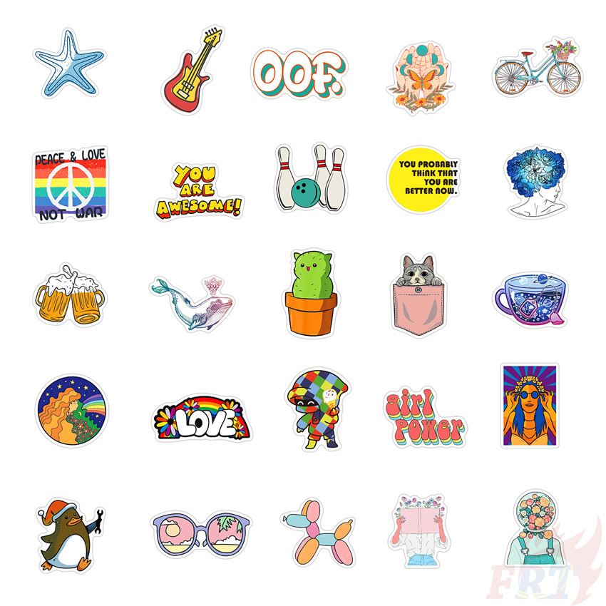 Bộ 100 Miếng Dán Graffiti Không Thấm Nước Thời Trang