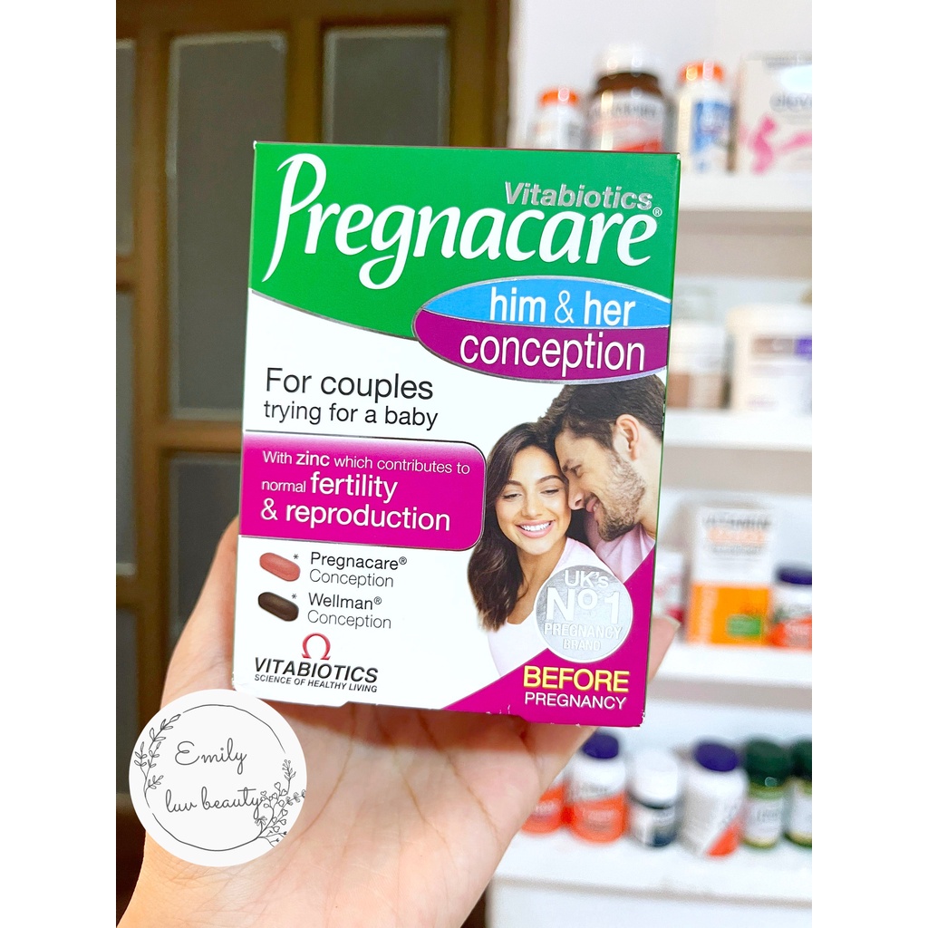 Vitamin Pregnacare Him Her Conception tăng khả năng thụ thai Mỹ DATE 2024