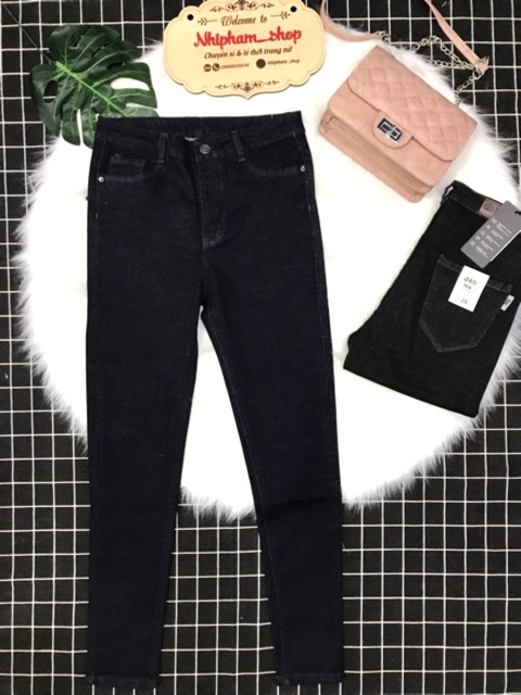 _Quần Jeans Nữ Cơ Bản Màu Muối Tiêu/ Xanh đen; đen/size 26;27;28;29;30-MSQJ13