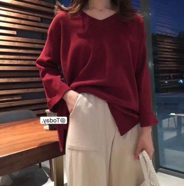 Len cổ V siêu mịn