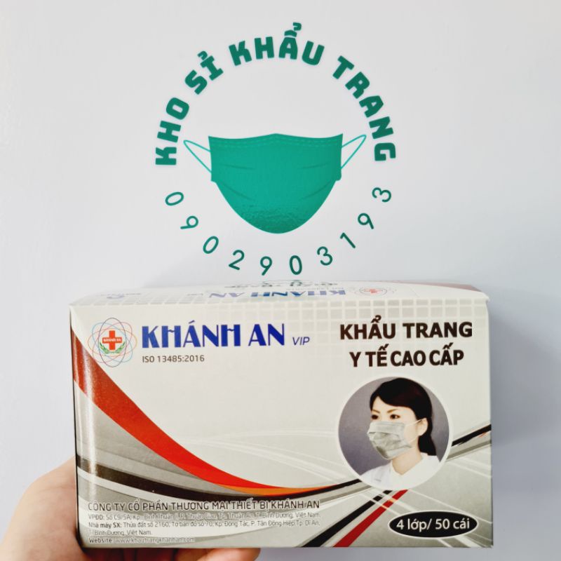 [Giá Sỉ] Khẩu trang y tế Khánh An VIP 4 lớp kháng khuẩn hộp 50 cái