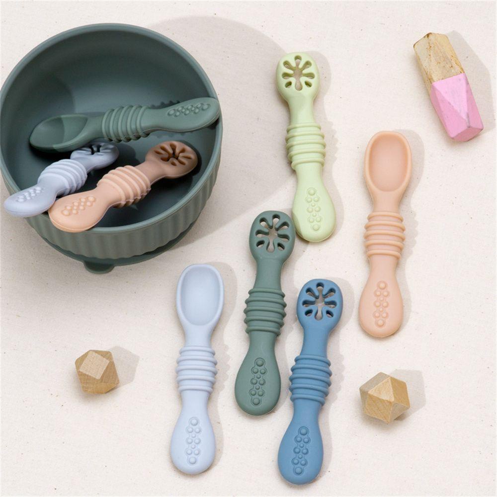 Set 2 Muỗng Silicone Cho Bé Tập Ăn Dặm