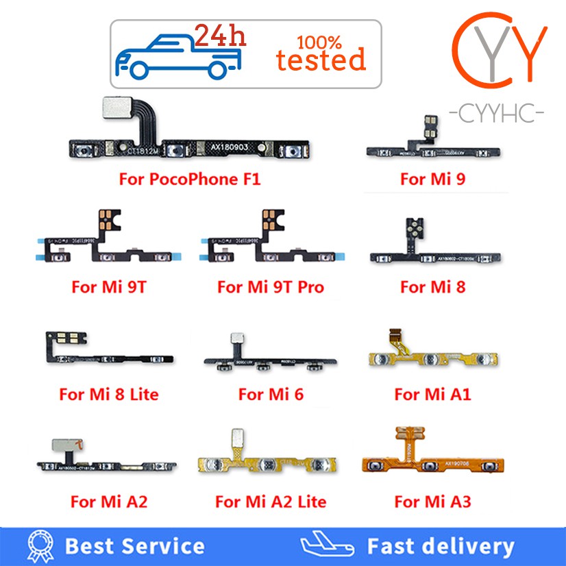 Dây Cáp Nút Âm Lượng Thay Thế Cho Xiaomi Mi A3 A1 A2 Lite Mi 6 8 Lite 9 9t Pro Pocophone F1 / 9tpro 8lite A2Lite