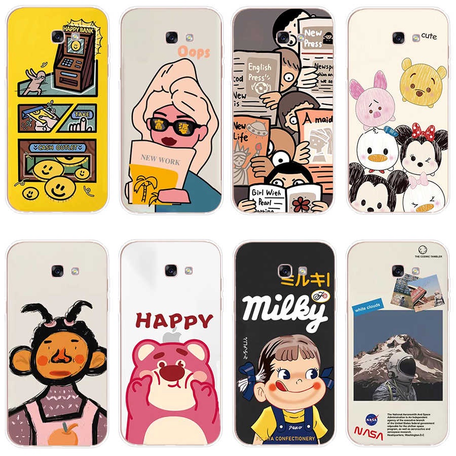 Ốp Điện Thoại TPU Dẻo Họa Tiết Hoạt Hình Dễ Thương Cho Samsung Galaxy A7 2015 A7 2016 A7 2017 A7 2018