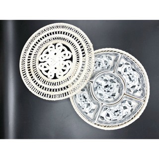 Khay sứ mây tre đan Bát Tràng, trang trí bày đồ ăn, mưt tết bánh kẹo cực kỳ đẹp mắt và sang chảnh