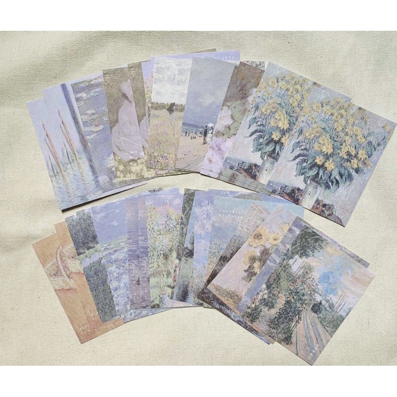 Set 40 tấm giấy nền trang trí vintage - Set 40 tờ giấy trang trí in hình vincent van gogh