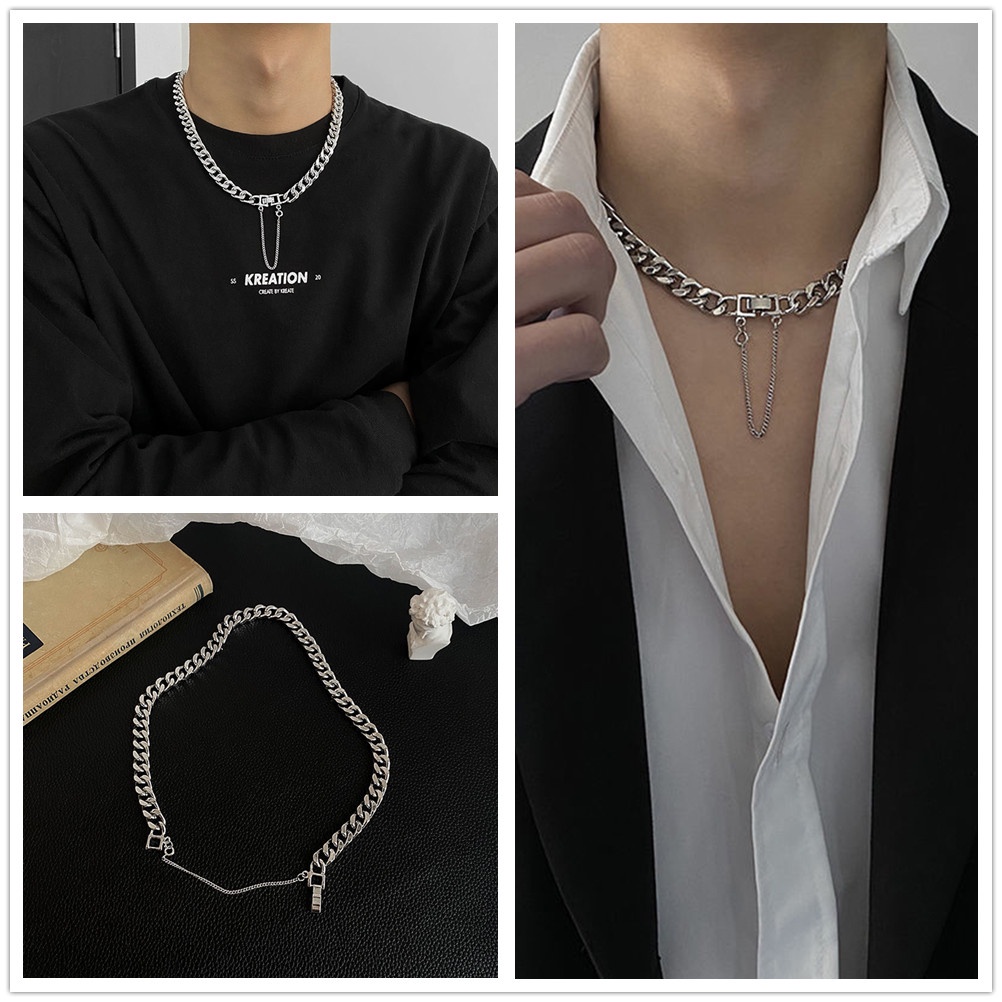 Dây Chuyền Sợi Xích Dày Bằng Kim Loại Phong Cách Hip hop Thời Trang Cá Tính