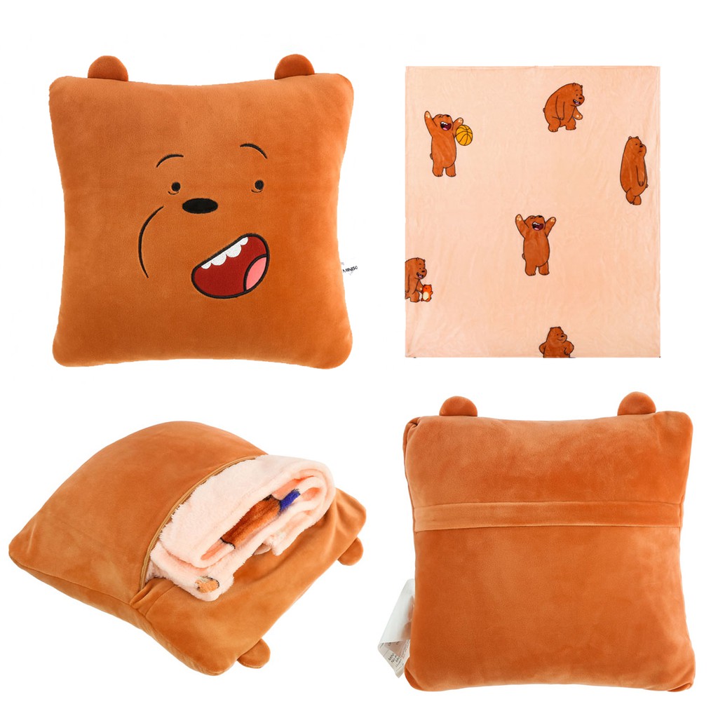 Bộ chăn gối cho em bé anh em gấu Bare Bear Chúng tôi là gấu cute
