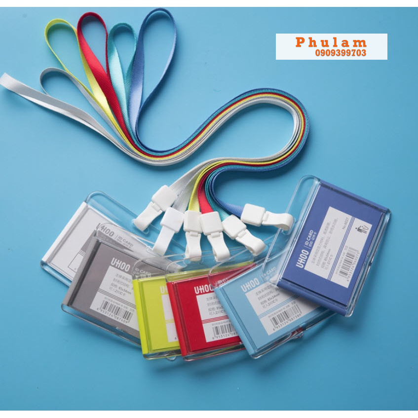 Bao thẻ đeo bảng tên chống nước nhựa ACYLIC cao cấp 1 MẶT UHOO 6027 NGANG - 6028 DỌC KHÔNG DÂY ĐEO