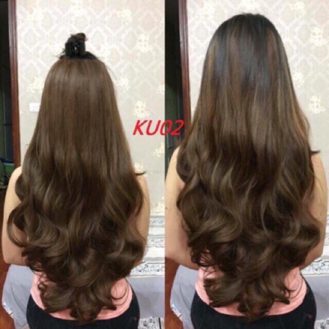 Tóc kẹp chữ u 3/4 đầu❤️freeship- hình thật-U 02-tặng lược