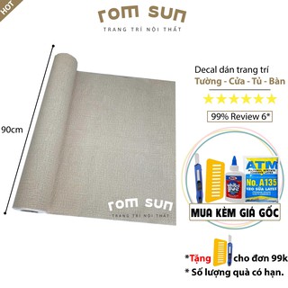 [Khổ 90cm] Decal dán tường⚡FREESHIP⚡Giấy dán tường giả vải màu kemdán phòng ngủ/phòng khách/dán tủ/dán bàn/dán cửa đẹp