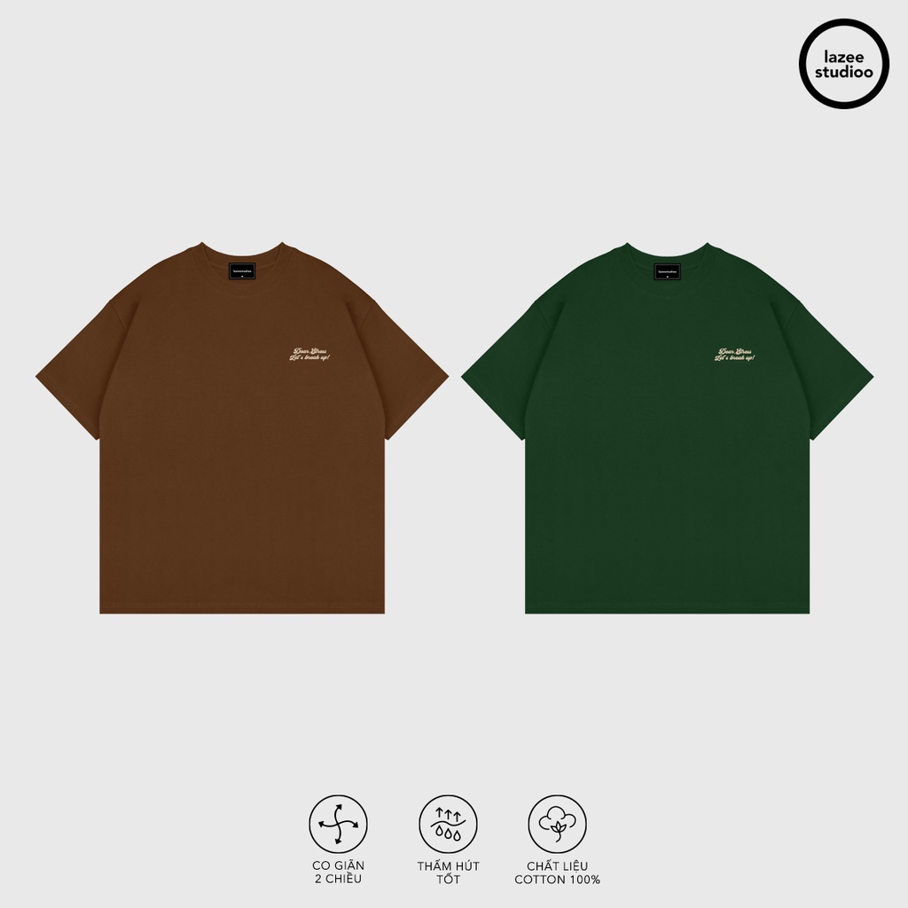 Áo thun - DEAR STRESS | LAZEE STUDIOO | Xanh Lá - Đen | Form Oversize