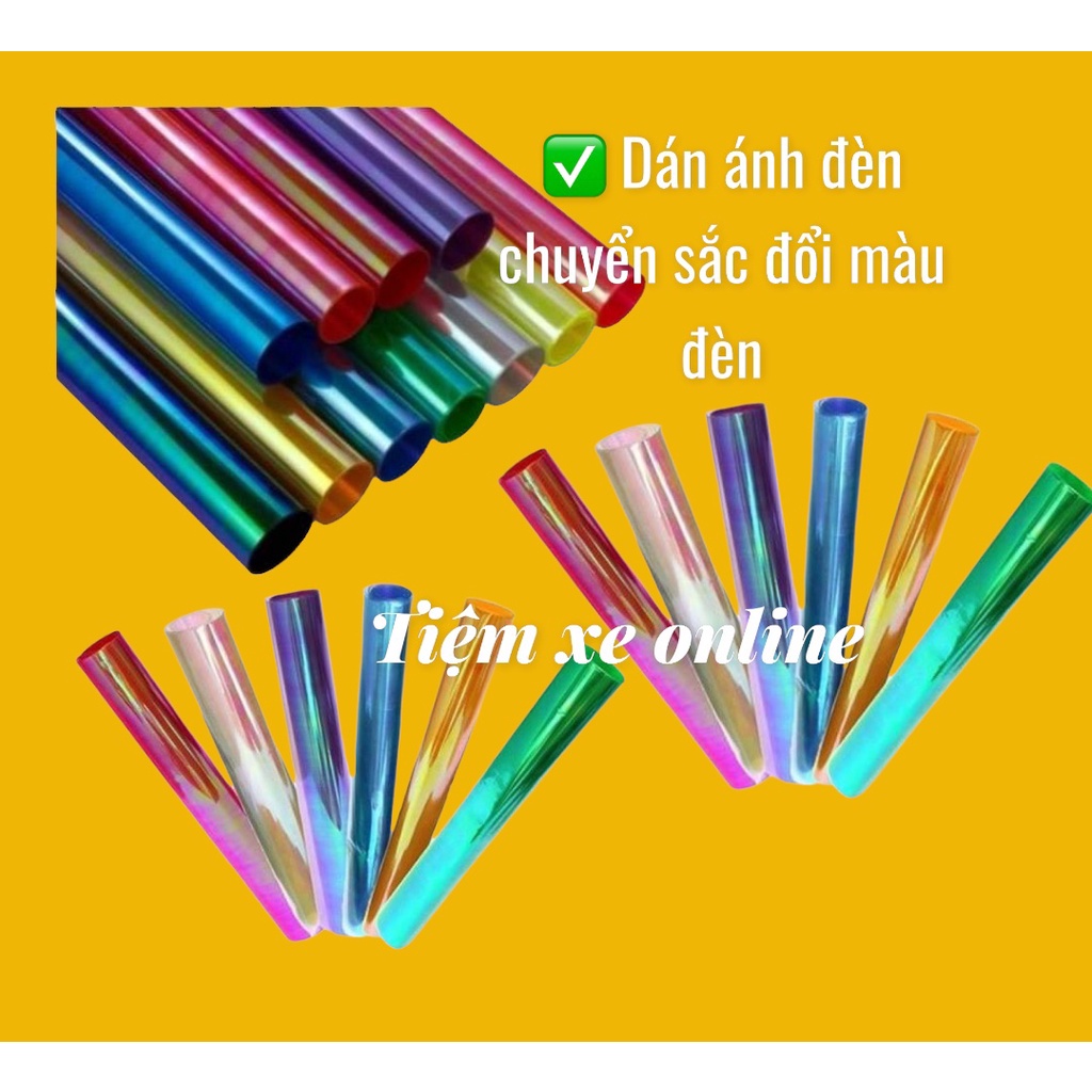 Decal Fim Dán Choá đèn Ánh titan 7 màu