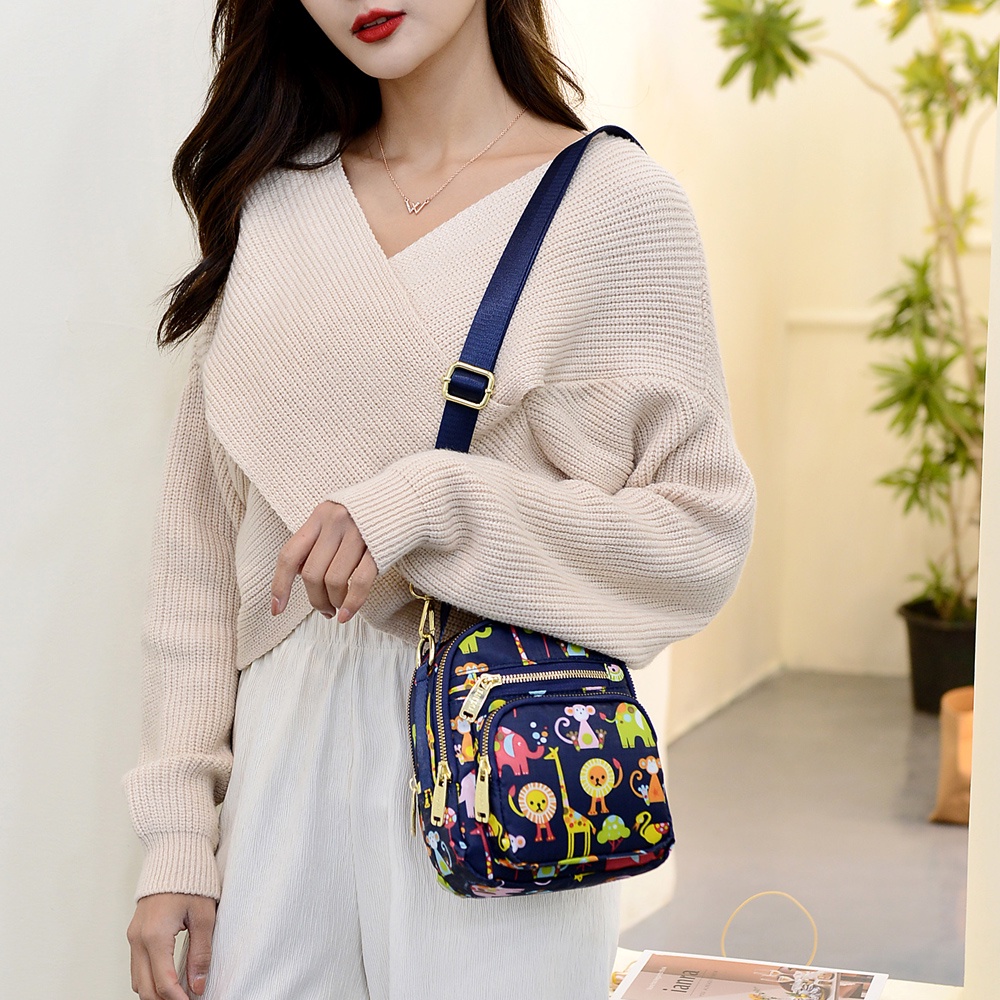 Túi Đeo Chéo Vai Bằng Vải Canvas Phong Cách Mới Dễ Phối Đồ Thời Trang Dành Cho Nữ