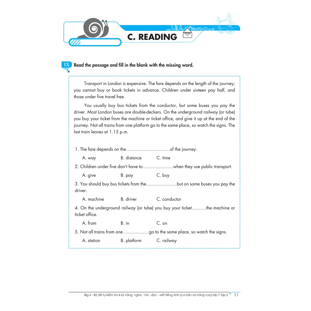 Sách - Big 4 bộ đề tự kiểm tra 4 kỹ năng Nghe - Nói - Đọc - Viết (Cơ bản và nâng cao) tiếng Anh lớp 7 tập 2