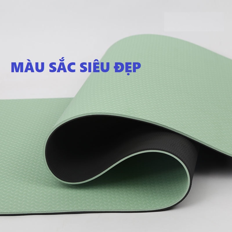 Thảm Tập Yoga GYM 8MM 6MM Định Tuyến Kèm Quà Tặng Cao Cấp 2 Lớp Chống Trượt Dụng Cụ Thể Thao Nam Nữ Dùng làm Chiếu Ngủ