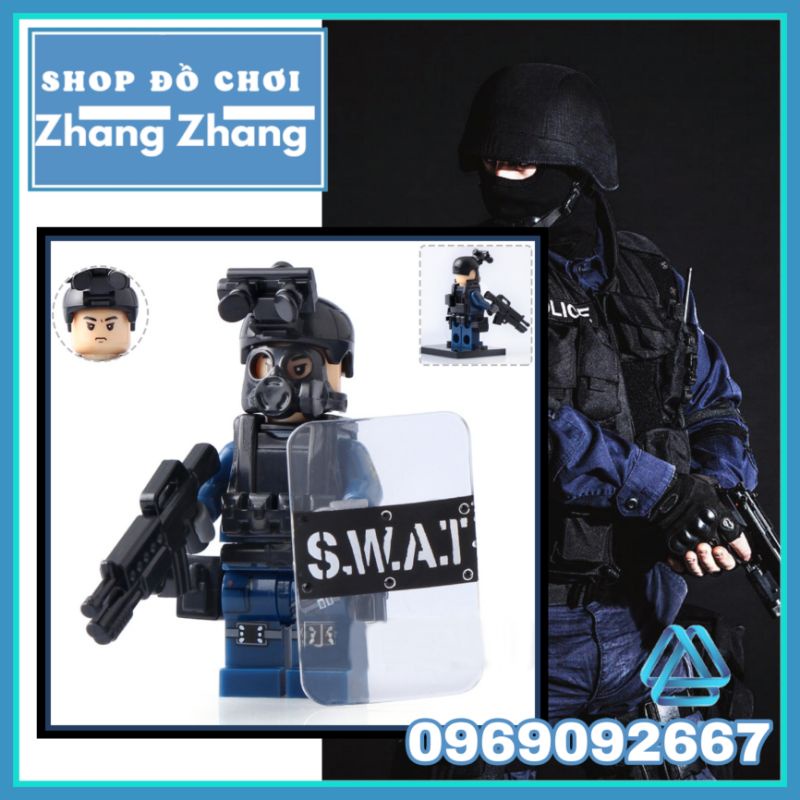 Đồ chơi Xếp hình mô hình cảnh sát đặc nhiệm SWAT phản ứng nhanh Minifigures Kazi KY017