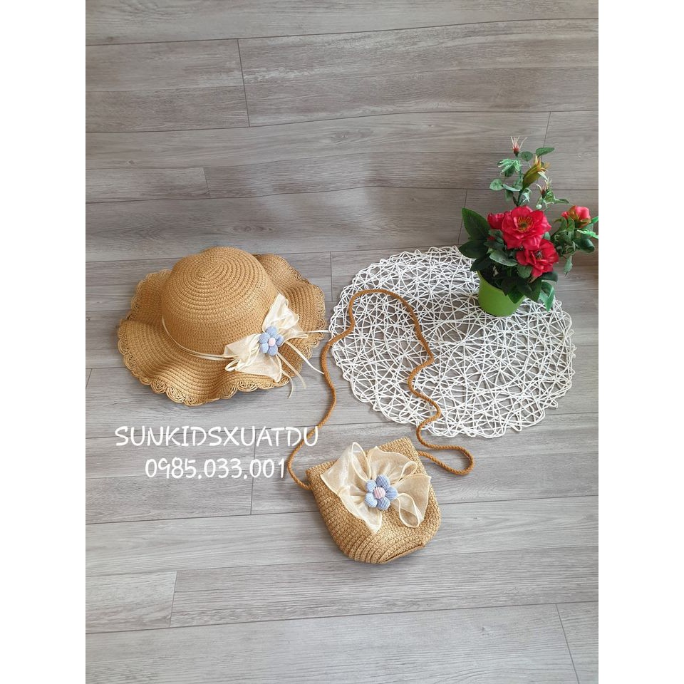 Set mũ cói kèm túi siêu hot