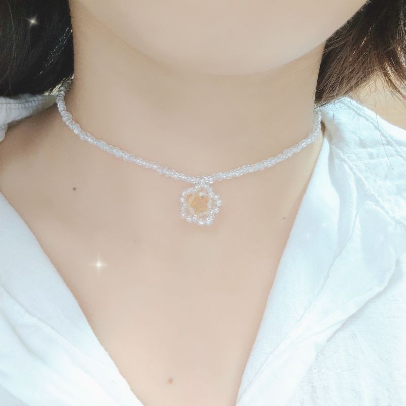 Choker/ dây đeo cổ tone trắng phong cách Hàn