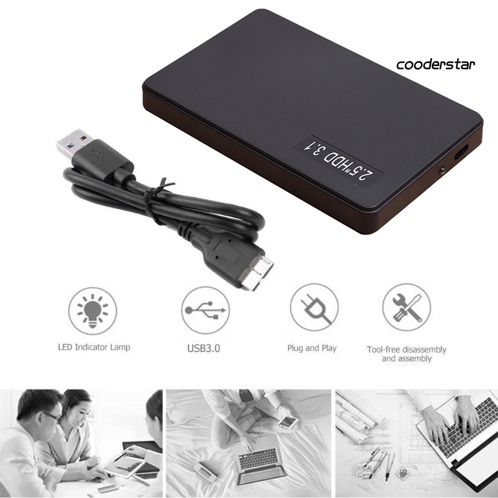 COOD-st Type-C USB 3.1 2.5inch SATA Hard Disk Drive Case External SSD HDD Enclosure Box
