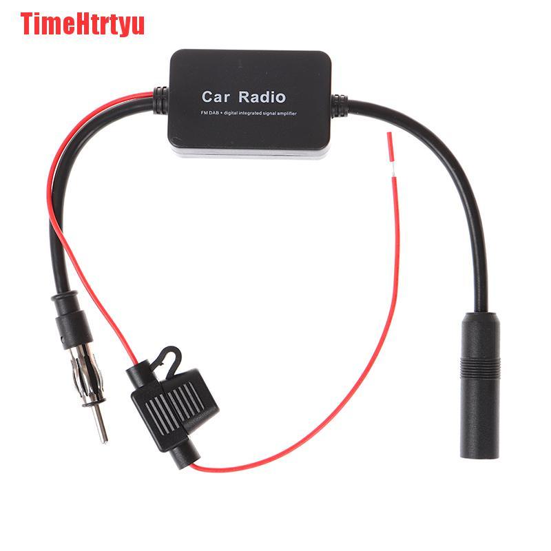 TimeHtrtyu Car Stereo FM&AM Radio Signal Antenna Aerial Signal Amp Amplifier Booster cable