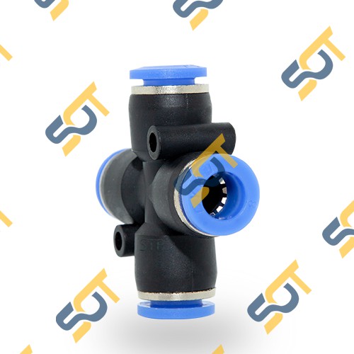 [PZA NỐI ỐNG MỀM] Chia 4 hướng nối nhanh cắm ống bằng nhau sử dụng nối ống nhựa PU khí nén chất lỏng phun sương hơi nước