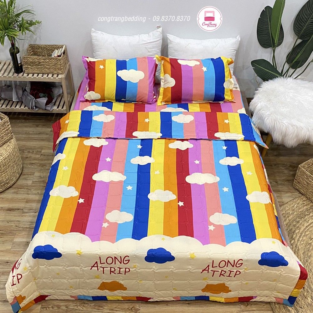 Chăn Hè Siêu Gọn Nhẹ Chất Liệu Cotton Poly Thấm Hút Mồ Hôi Tốt Poly Cotton Mẫu Mới